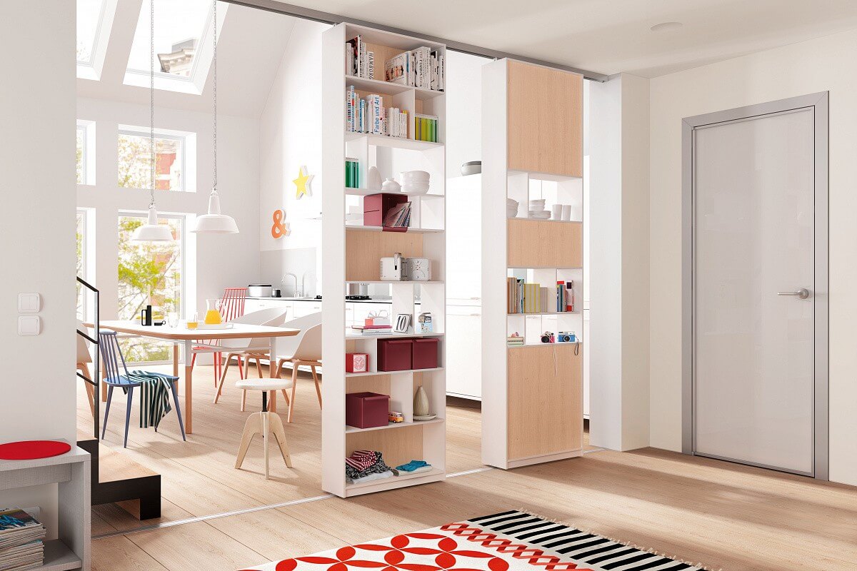 перегородка для зонирования комнаты из шкафа купе